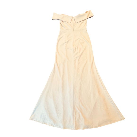 NWT Lulus Song of Love Blush Pink Maxi Dress Sz:M Off the Shoulder Side Slit - Picture 10 of 13